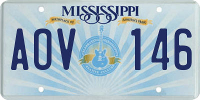 MS license plate AOV146