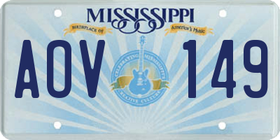 MS license plate AOV149
