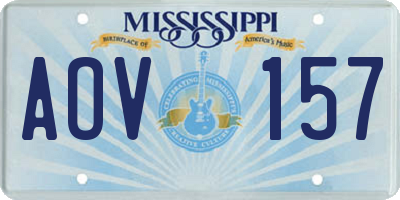 MS license plate AOV157