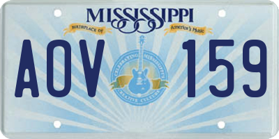 MS license plate AOV159