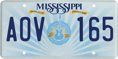 MS license plate AOV165