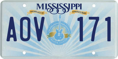 MS license plate AOV171