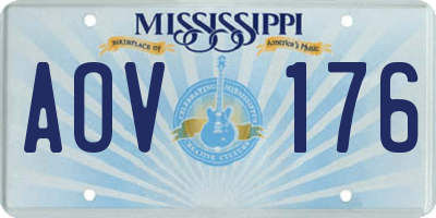 MS license plate AOV176