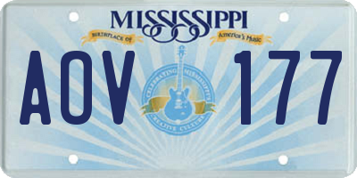MS license plate AOV177