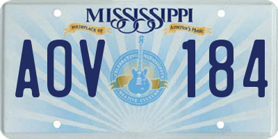 MS license plate AOV184