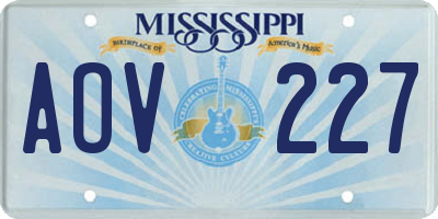 MS license plate AOV227