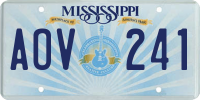 MS license plate AOV241