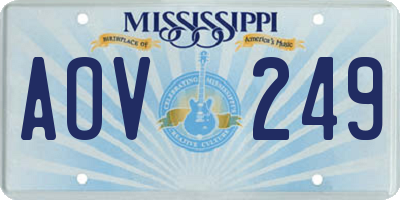 MS license plate AOV249