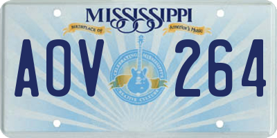 MS license plate AOV264