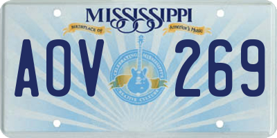 MS license plate AOV269