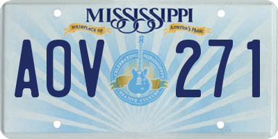 MS license plate AOV271