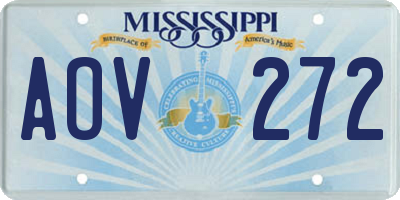 MS license plate AOV272