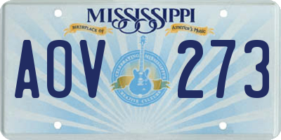 MS license plate AOV273