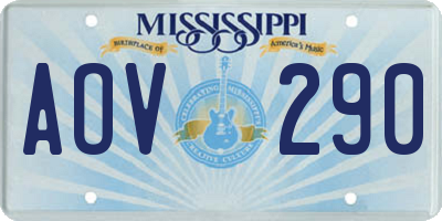 MS license plate AOV290