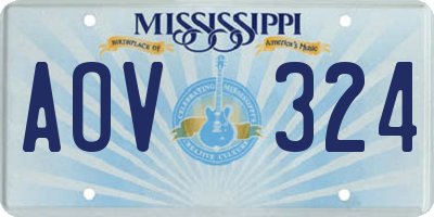 MS license plate AOV324