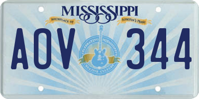 MS license plate AOV344