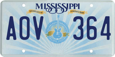 MS license plate AOV364
