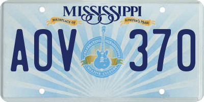 MS license plate AOV370