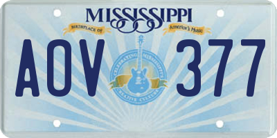 MS license plate AOV377