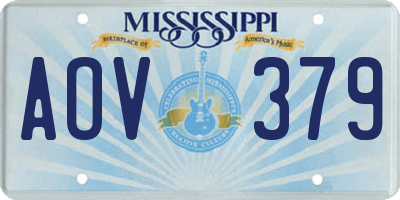 MS license plate AOV379