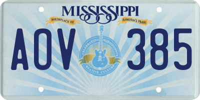 MS license plate AOV385