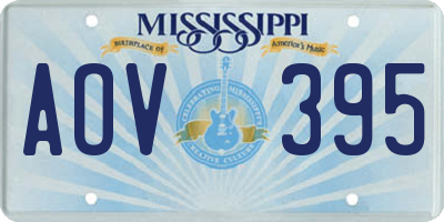 MS license plate AOV395