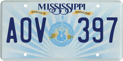 MS license plate AOV397