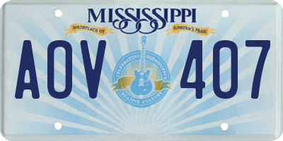 MS license plate AOV407