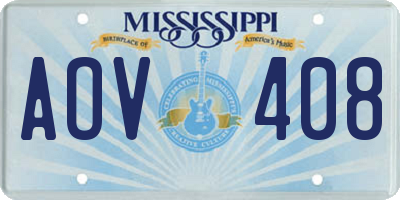 MS license plate AOV408
