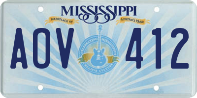MS license plate AOV412