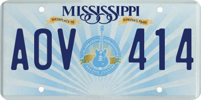 MS license plate AOV414