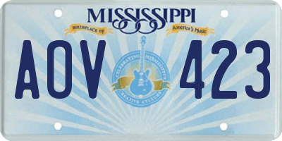 MS license plate AOV423