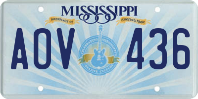 MS license plate AOV436