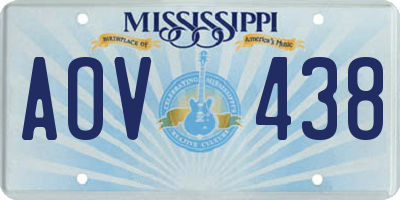 MS license plate AOV438