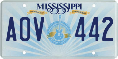 MS license plate AOV442