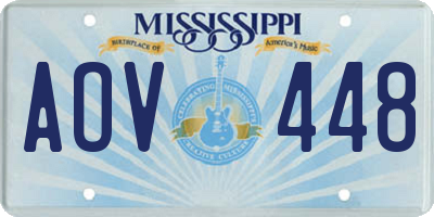 MS license plate AOV448