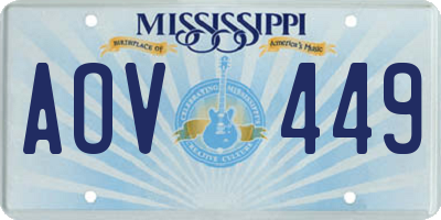 MS license plate AOV449