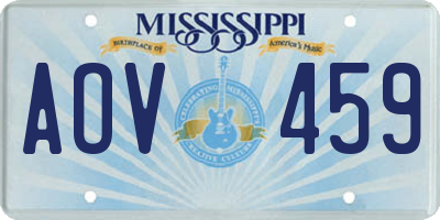MS license plate AOV459