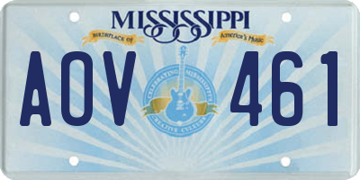 MS license plate AOV461