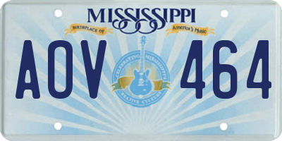 MS license plate AOV464