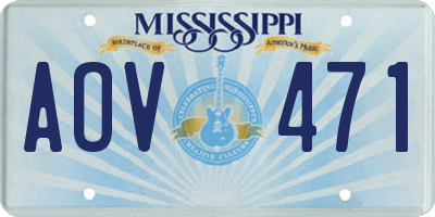 MS license plate AOV471