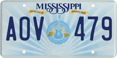 MS license plate AOV479