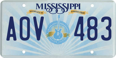 MS license plate AOV483