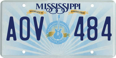 MS license plate AOV484