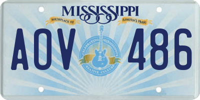 MS license plate AOV486