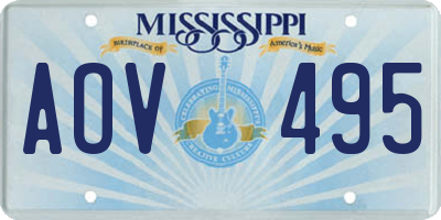 MS license plate AOV495