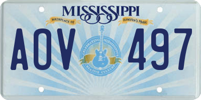 MS license plate AOV497