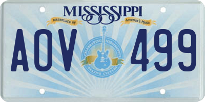 MS license plate AOV499