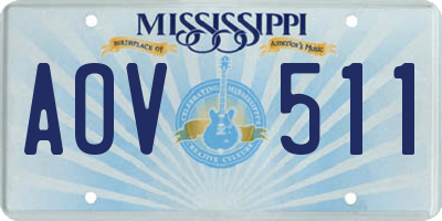 MS license plate AOV511