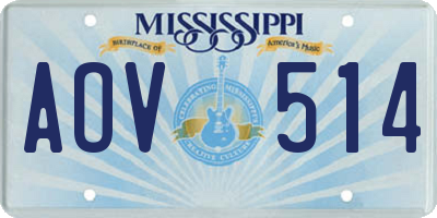 MS license plate AOV514